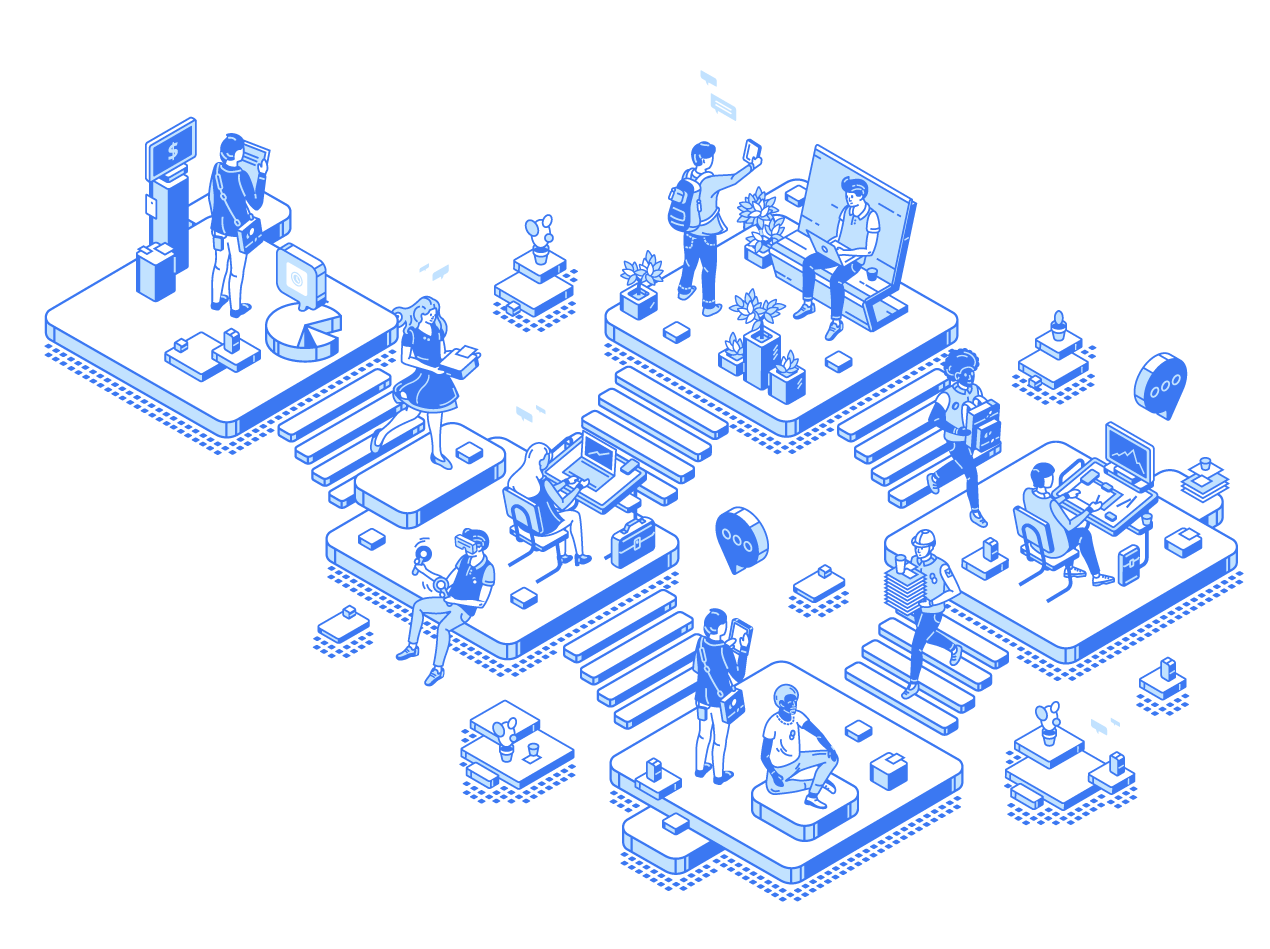 isometric art of departmental actions